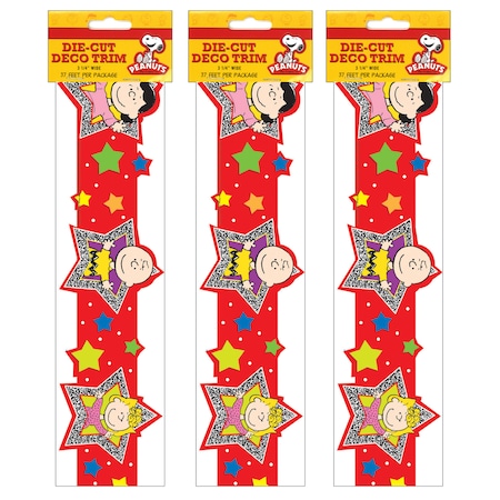 Peanuts® Super Star Extra Wide Die Cut Deco Trim®, 37 Feet/Pack, PK3